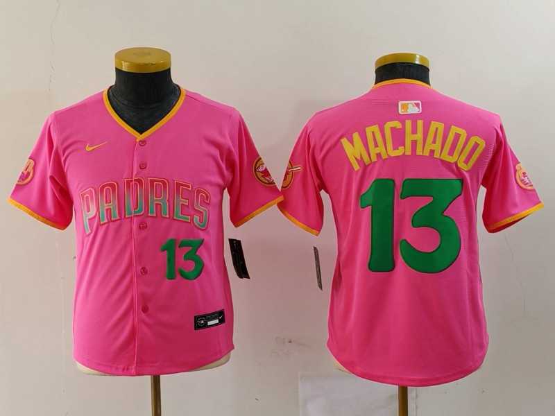 Youth San Diego Padres #13 Manny Machado Pink Player Number Fashion Baseball Jersey,We sell and wholesale Youth San Diego Padres #13 Manny Machado Pink Player Number Fashion Baseball Jersey on line form chian!